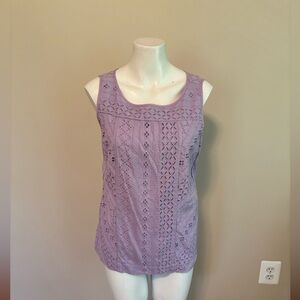 Talbots Lilac Lace Tank Top